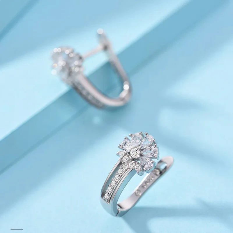 Silver Petals Earrings
